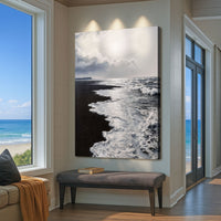 Black & White Waves - Canvas Print