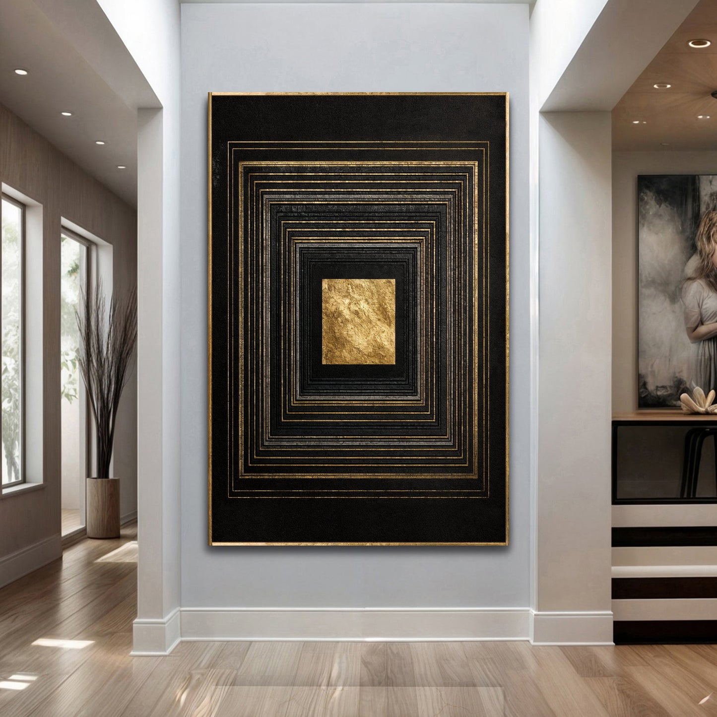 Black and Gold Core - Canvas Print