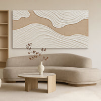 Cream Textured - Canvas Print