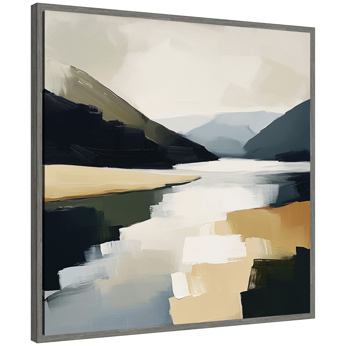 Mountain Lake Abstract - Framed Print