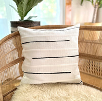 Crossing Lines Pillow Cover - White
