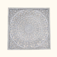 Mandala Handcarved Wood Wall Art - 48x48"