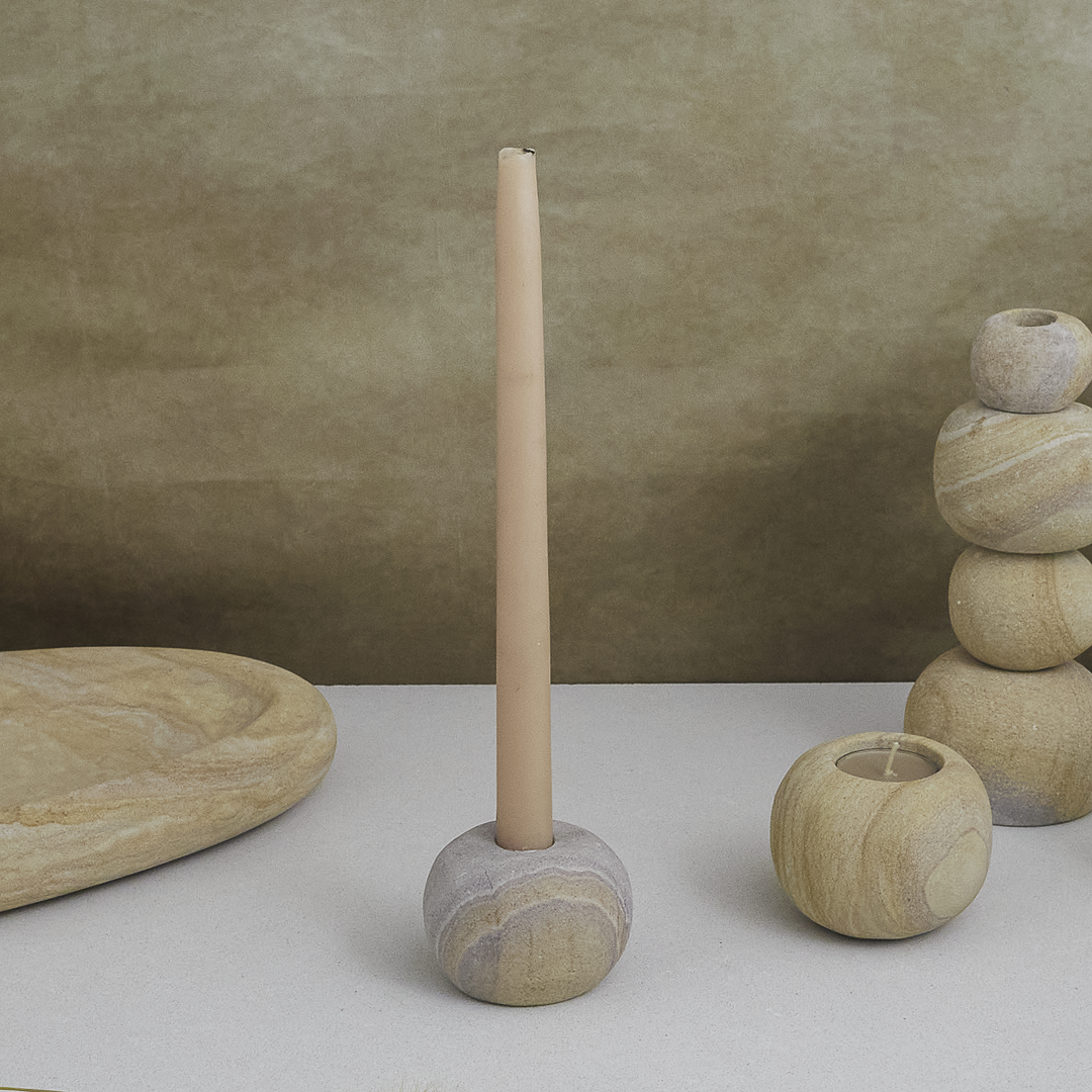 Sandstone Pebble Candleholder