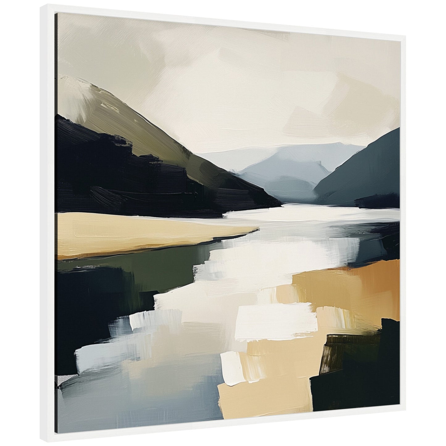 Mountain Lake Abstract - Framed Print