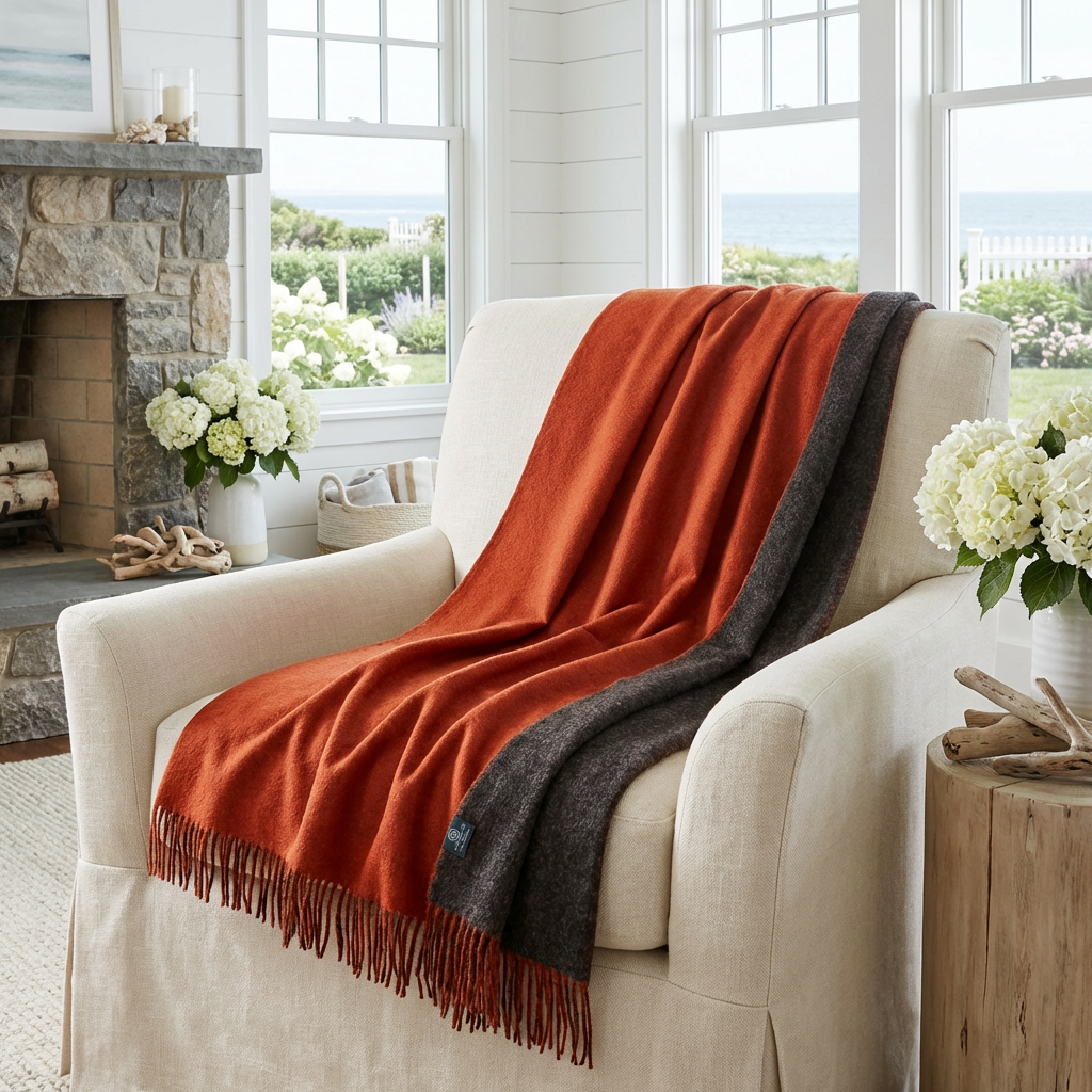 Highland Orange/Brown Wool Throw