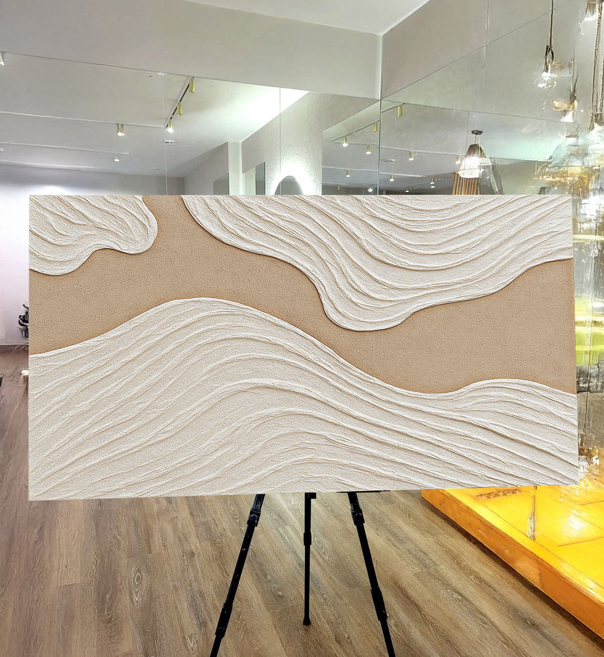 Cream Textured - Canvas Print