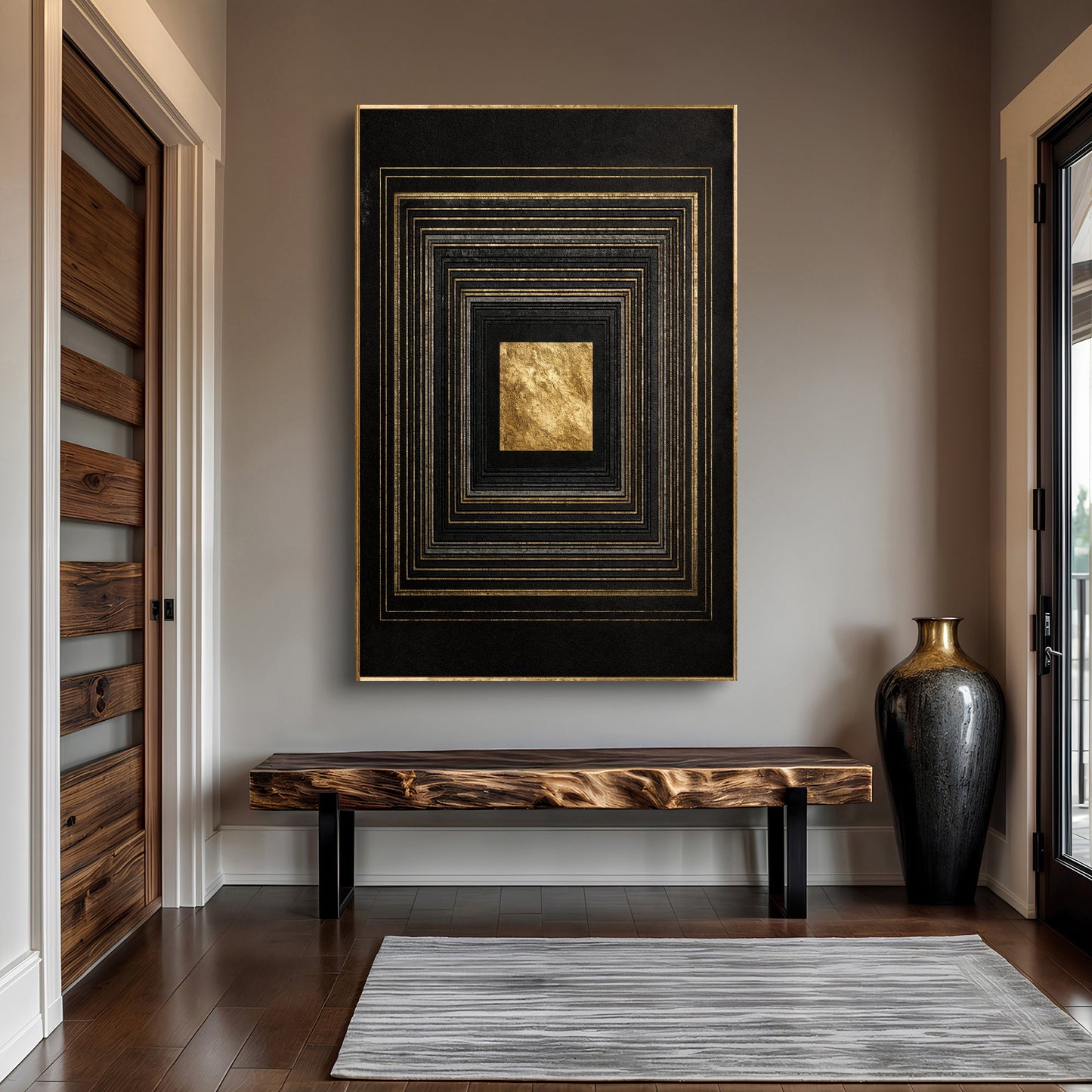Black and Gold Core - Canvas Print