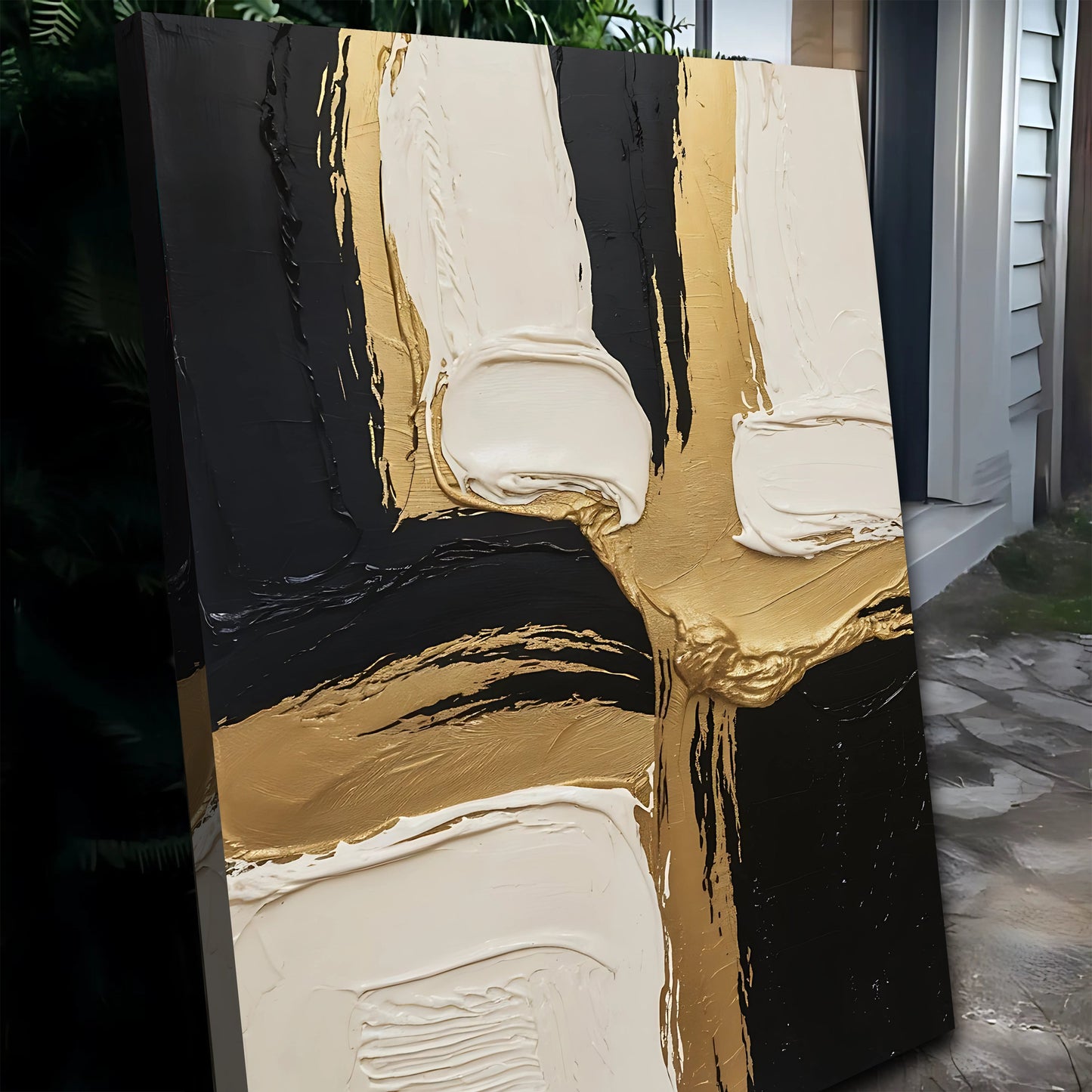 Black White and Gold - Canvas Print