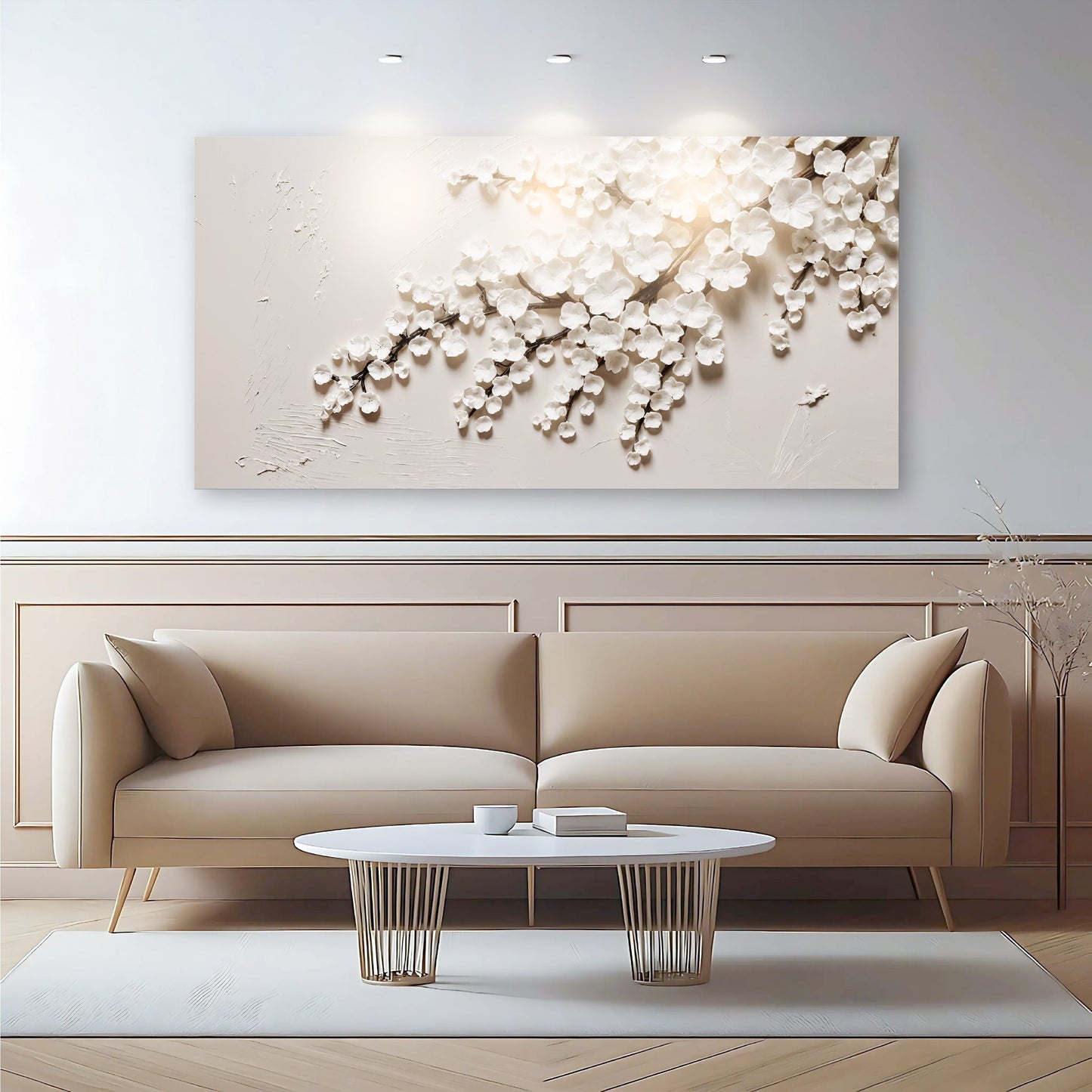 White Cherry Blossom - Canvas Print