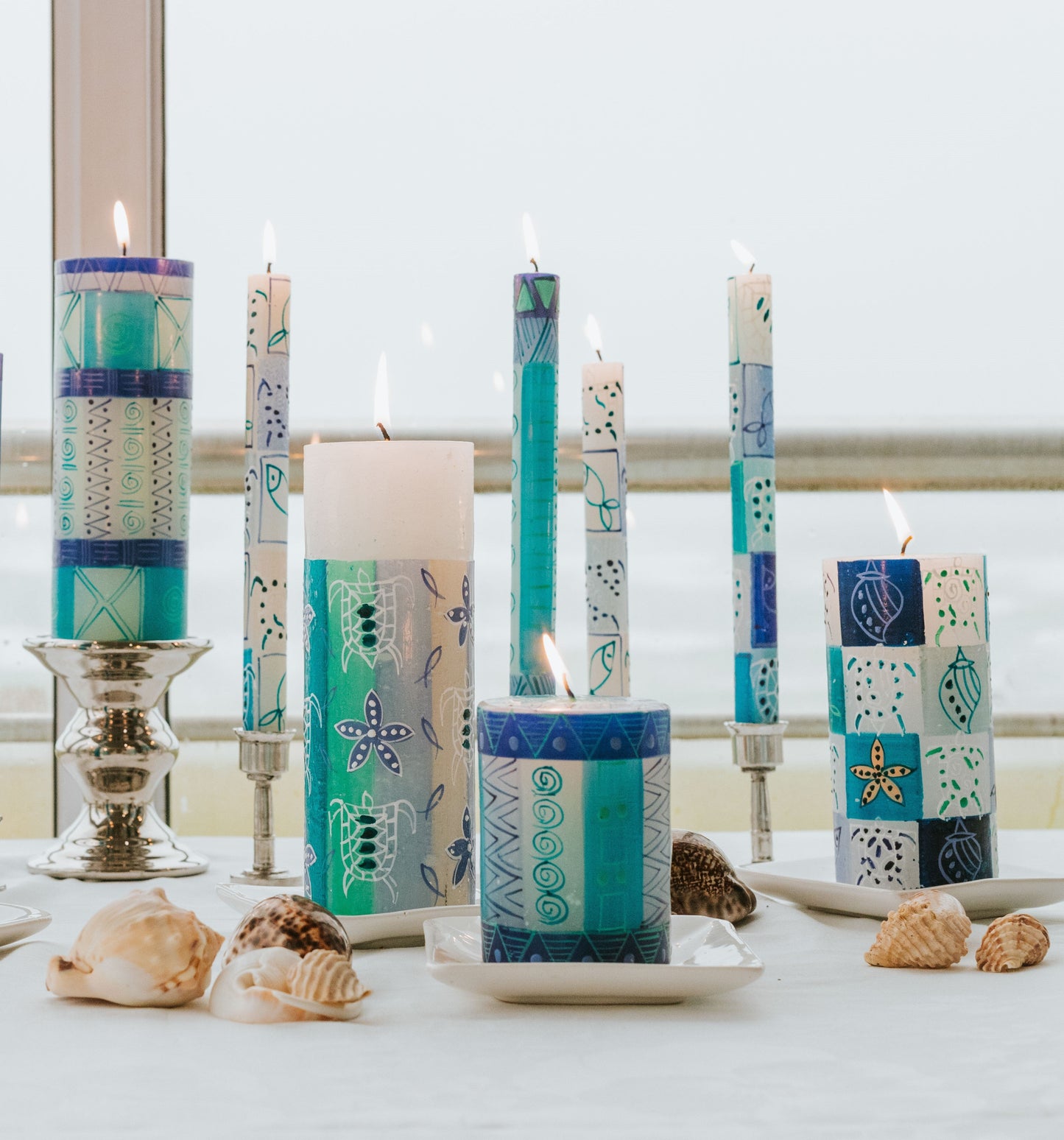 Beach Painted Candles