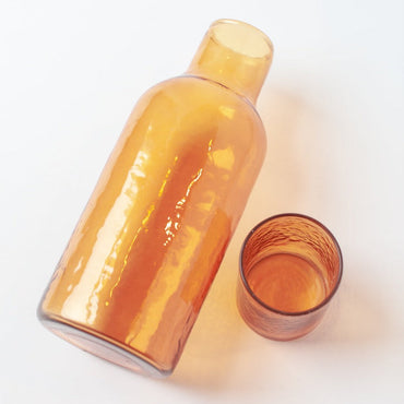 Amber Carafe Set - Recycled Glass