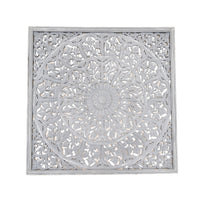 Mandala Handcarved Wood Wall Art - 48x48"
