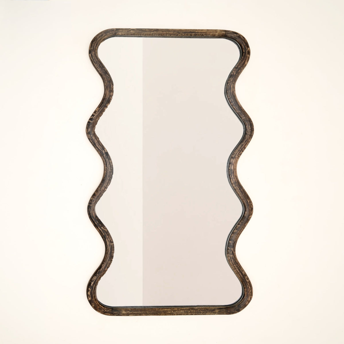 Mango Wood Wavy Full-Length Mirror - 36x72"