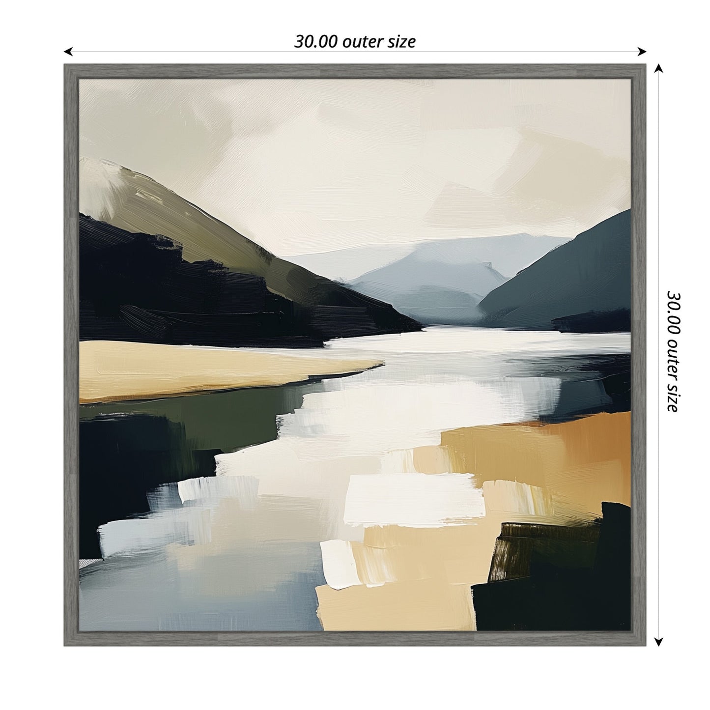Mountain Lake Abstract - Framed Print