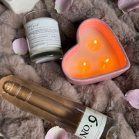 Pink Ceramic Heart Candle