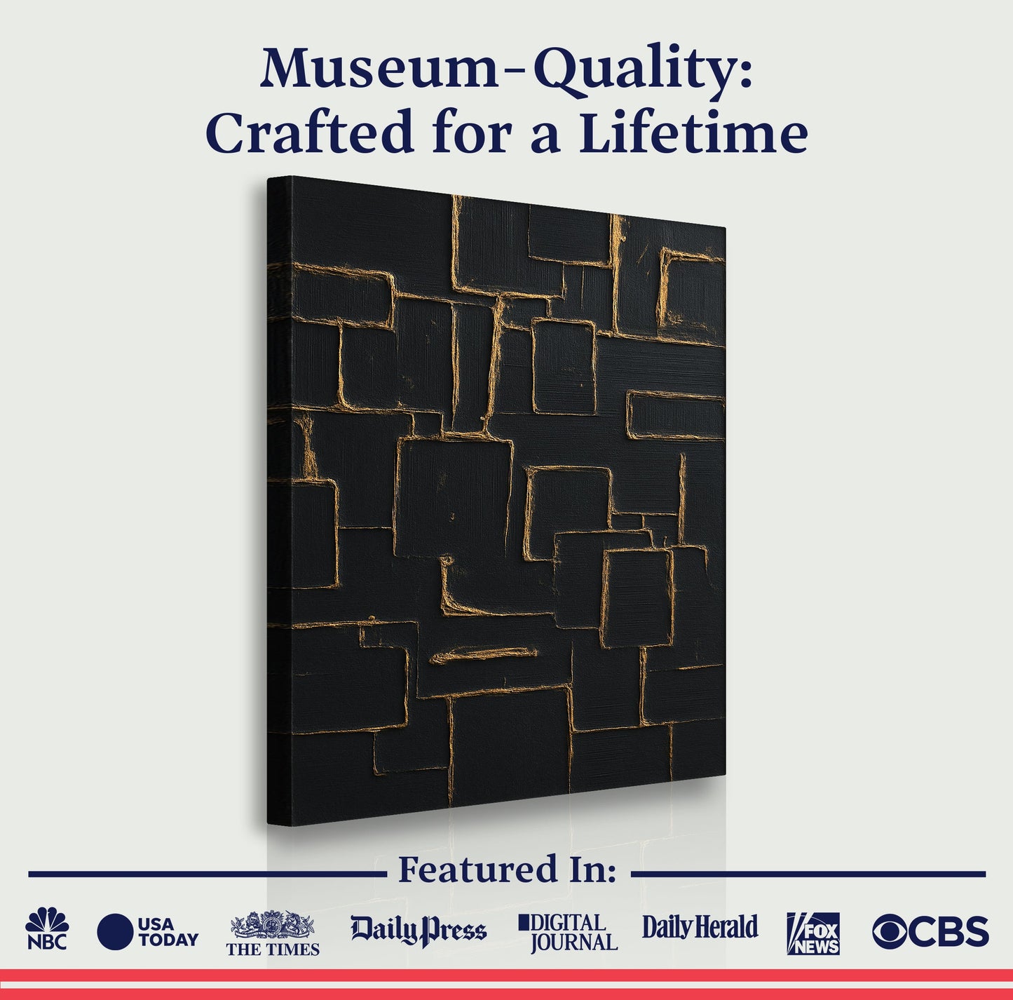 Contemporary Black and Gold - Canvas Print