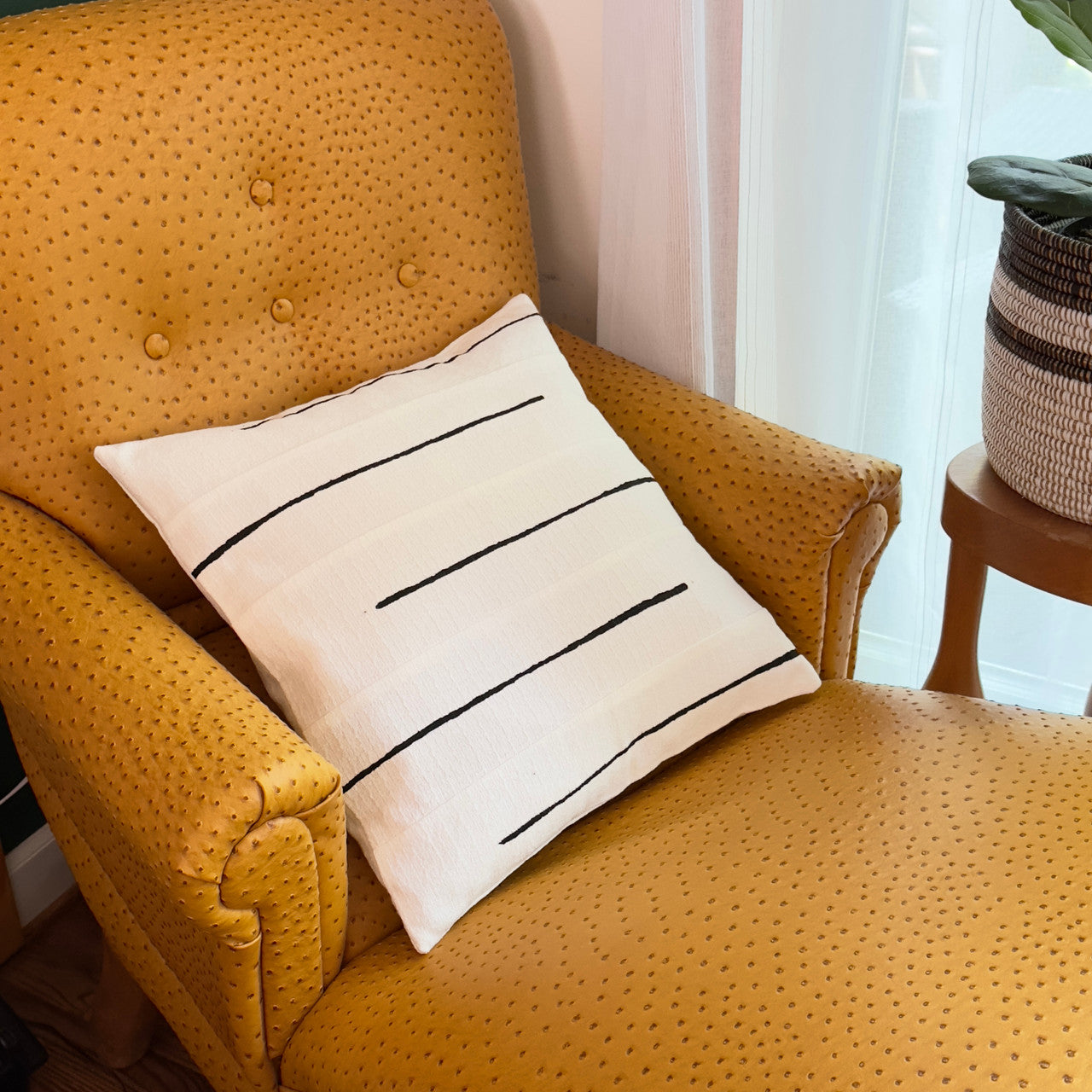 Crossing Lines Pillow Cover - White