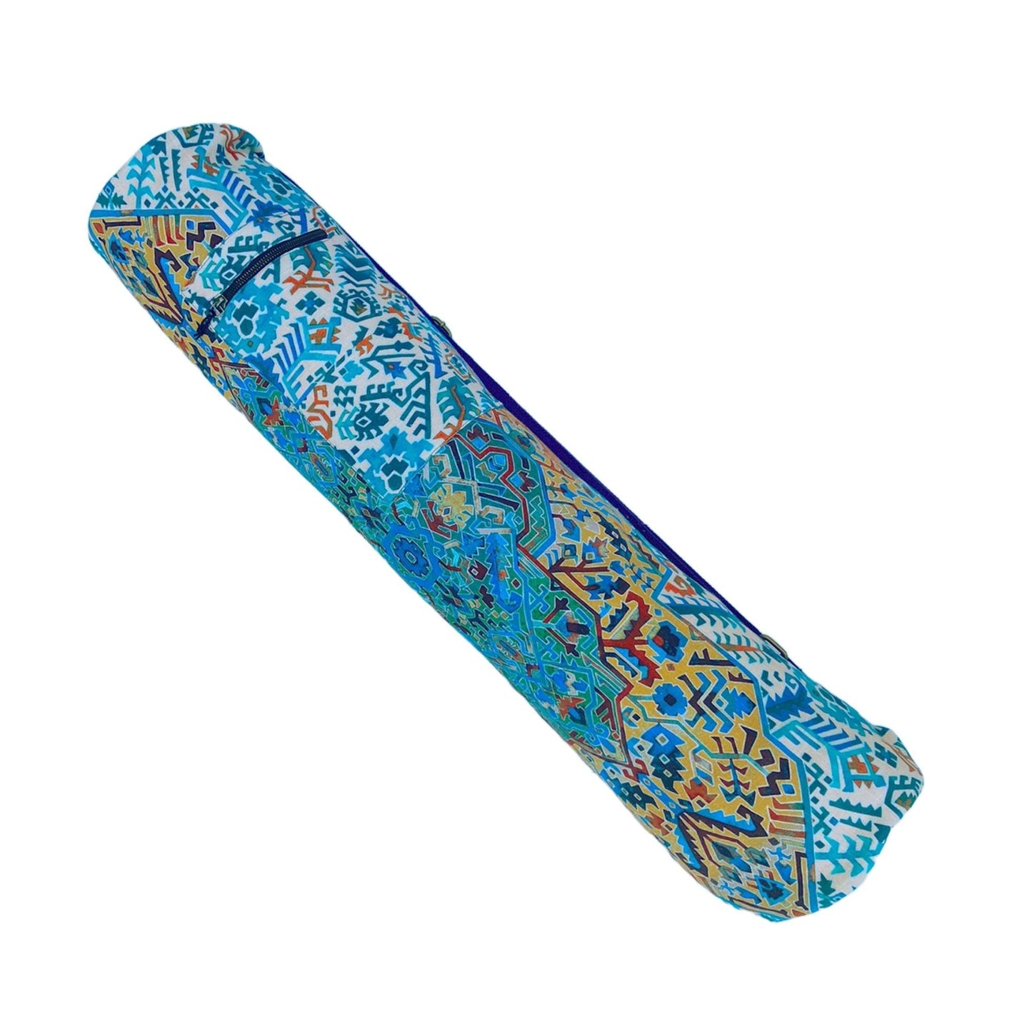 Geometric Yoga Mat Bag - Blue Peach