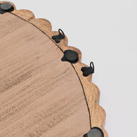 Wooden Beads Frame Circular Wall Mirror - 32"