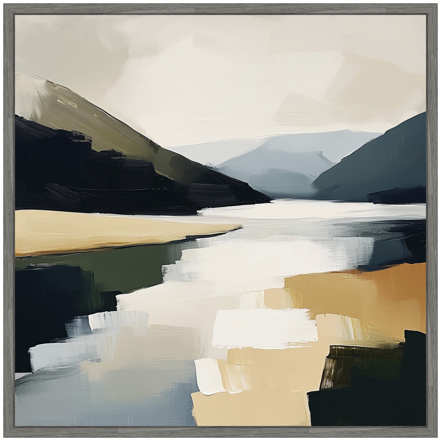 Mountain Lake Abstract - Framed Print
