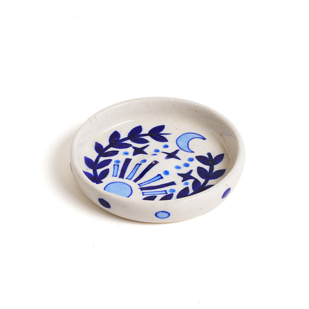 Incense Holder - Hand Painted Blue & White