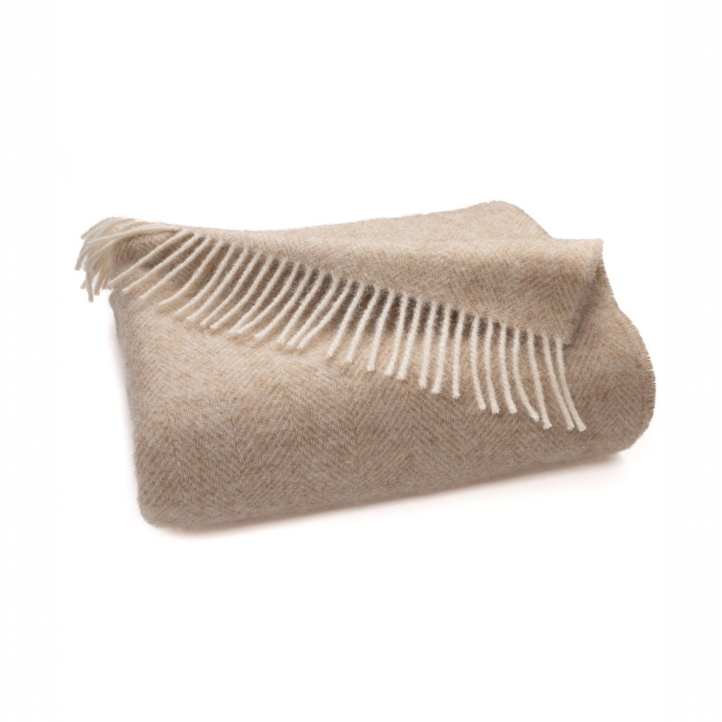 Shetland Lambswool Throw - Linen