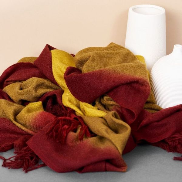 Marigold Merino Ombre Throw / Blanket Scarf