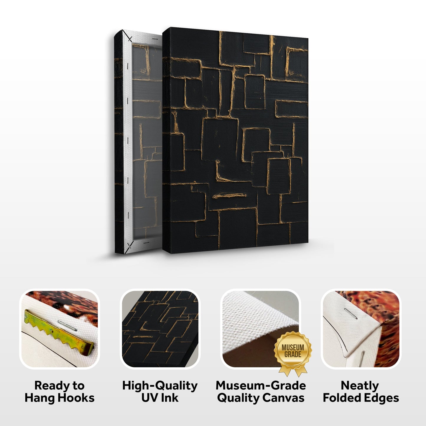 Contemporary Black and Gold - Canvas Print