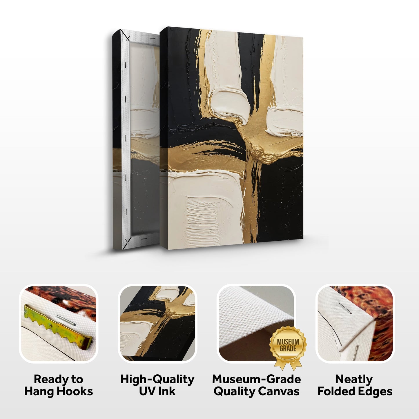 Black White and Gold - Canvas Print