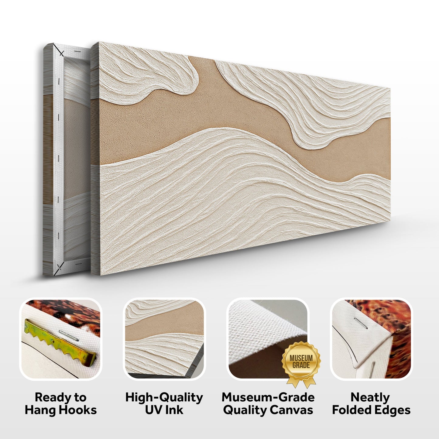 Cream Textured - Canvas Print
