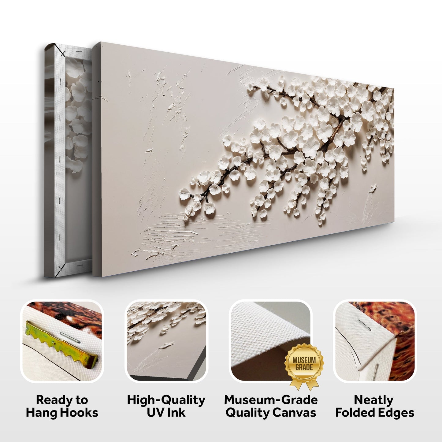 White Cherry Blossom - Canvas Print