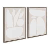 Zen Botanical Rock - Framed Print Set