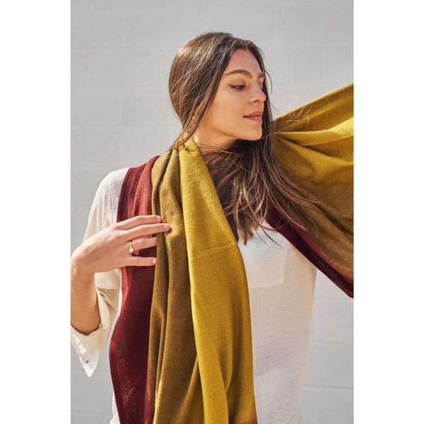 Marigold Merino Ombre Throw / Blanket Scarf