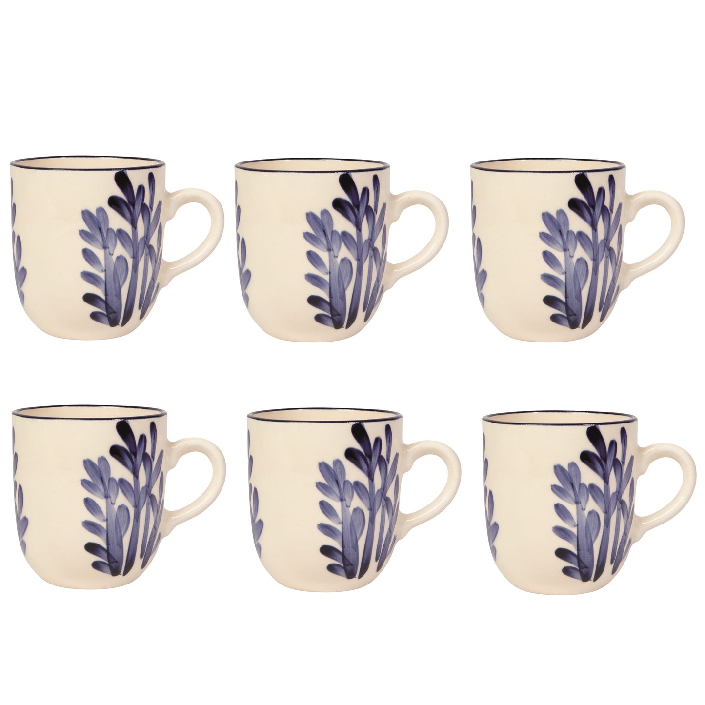 Hand Painted Mug - Set of 6