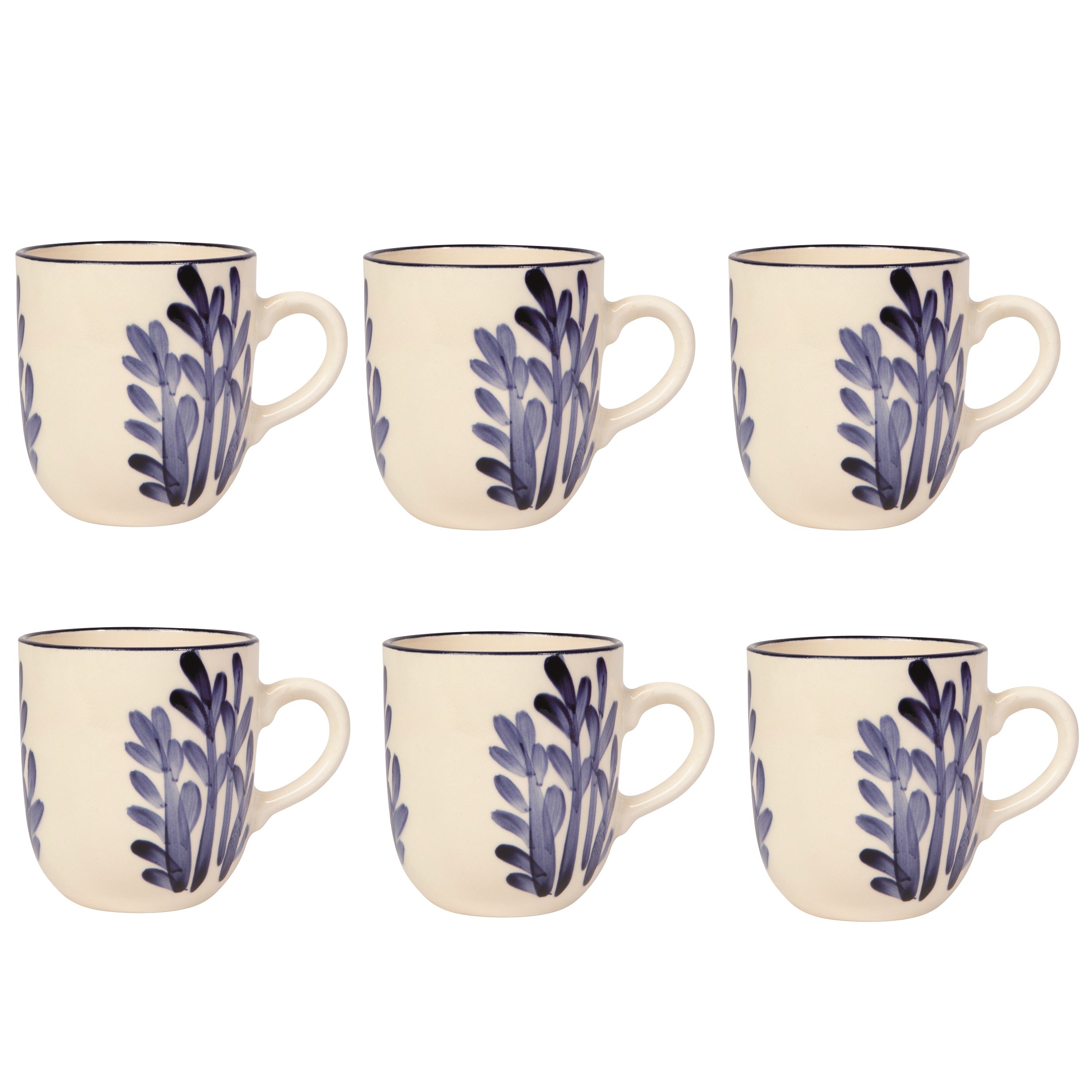 Hand Painted Mug - Set of 6