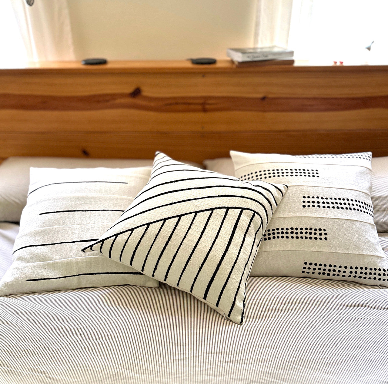 Crossing Lines Pillow Cover - White
