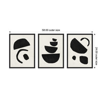 Black Geometric Abstracts - Framed Print Set
