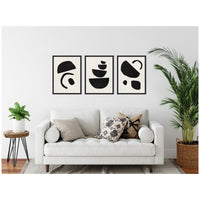 Black Geometric Abstracts - Framed Print Set