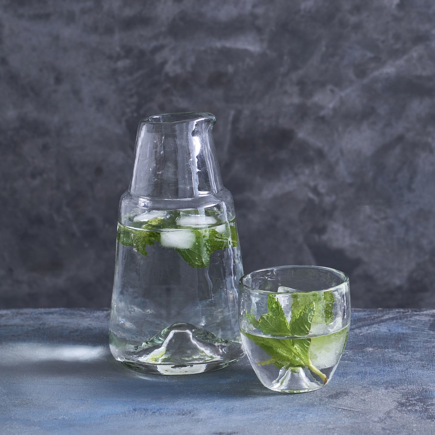 Pebbled Carafe Set - Recycled Glass