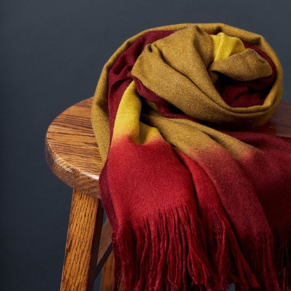 Marigold Merino Ombre Throw / Blanket Scarf