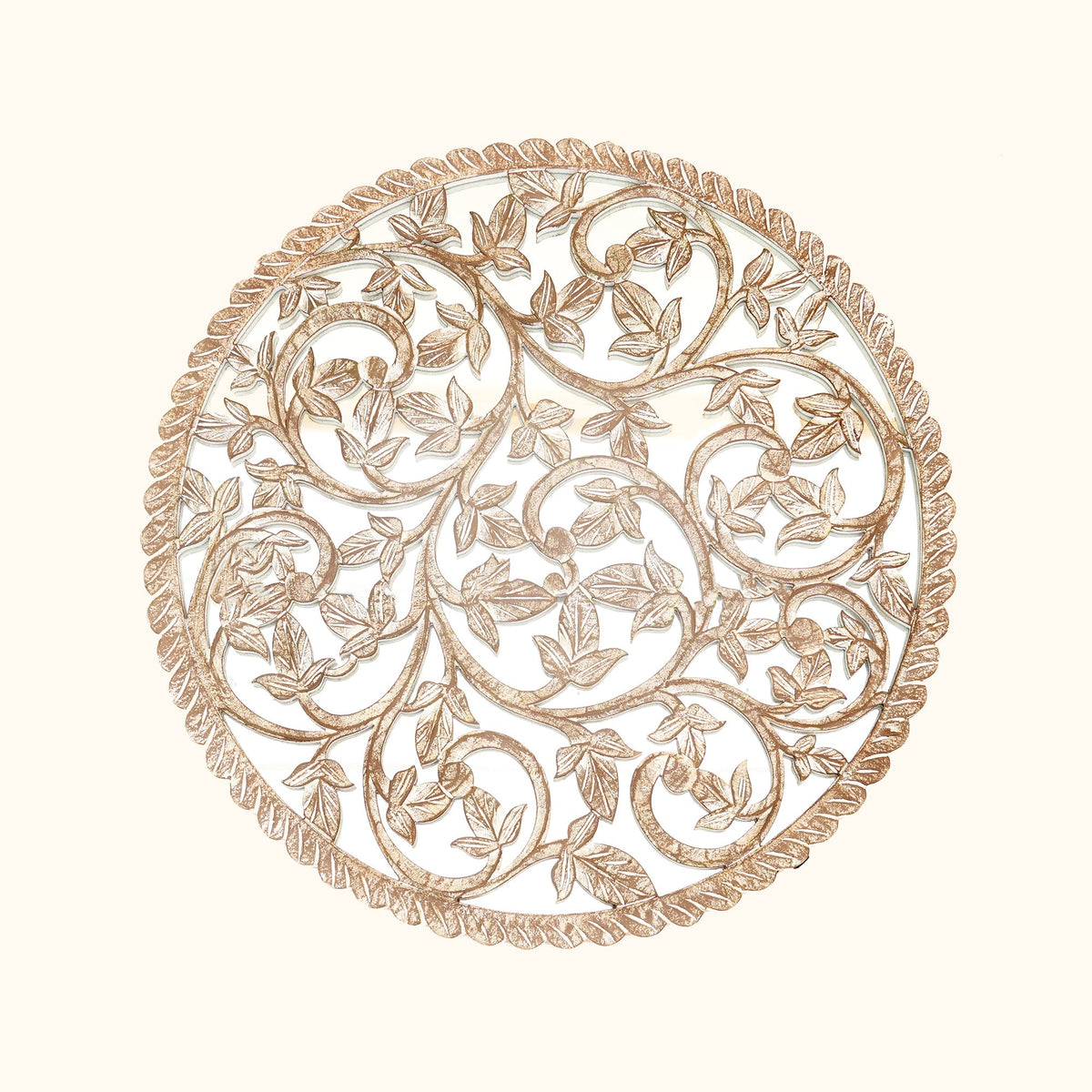 Round Wood Handcarved Wall Panel - 36"