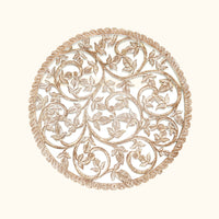 Round Wood Handcarved Wall Panel - 36"