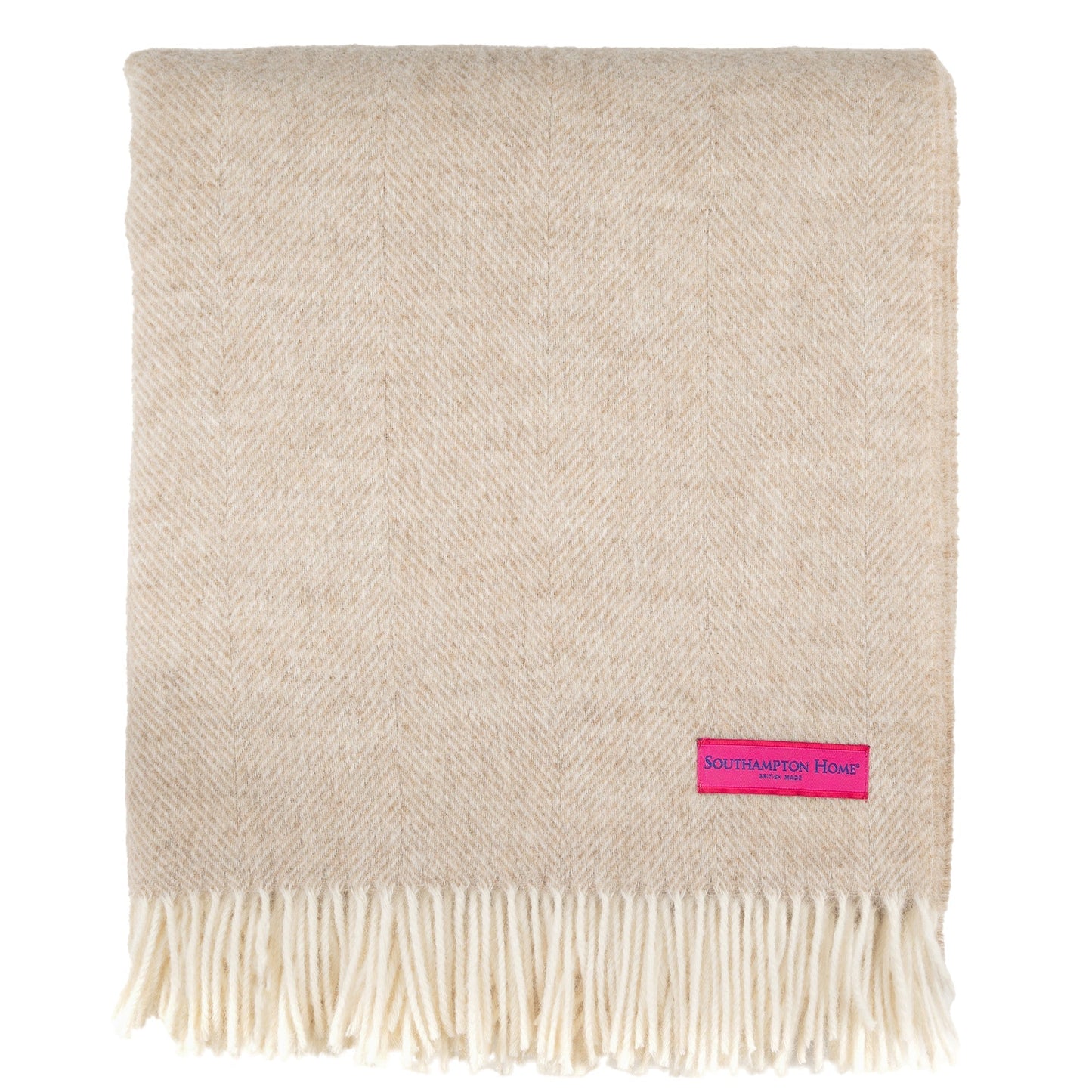 Shetland Lambswool Throw - Linen
