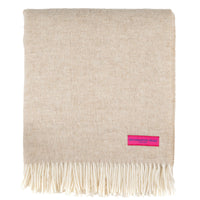 Shetland Lambswool Throw - Linen