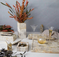 Marble Ribbed Vase