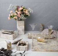 Marble Ribbed Vase
