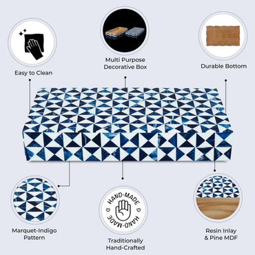 Indigo Decorative Storage Box