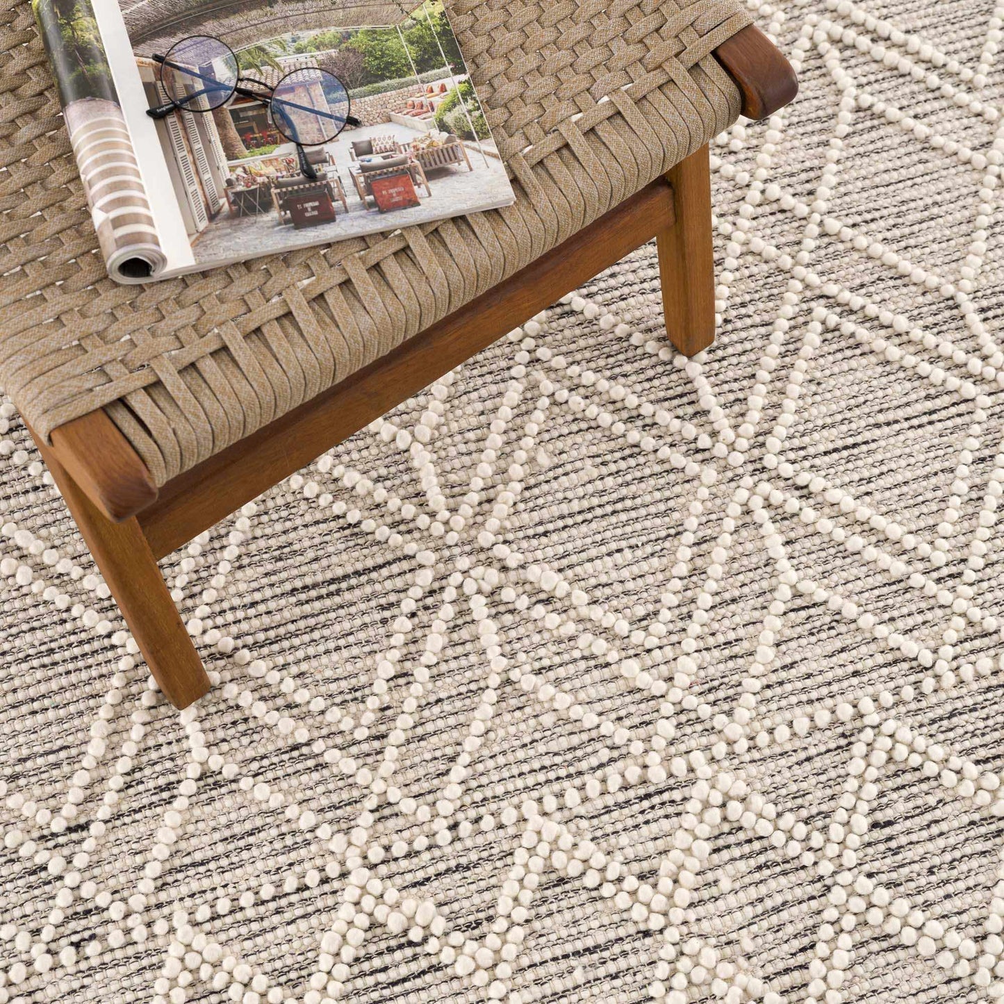 Lattice Wool Area Rug