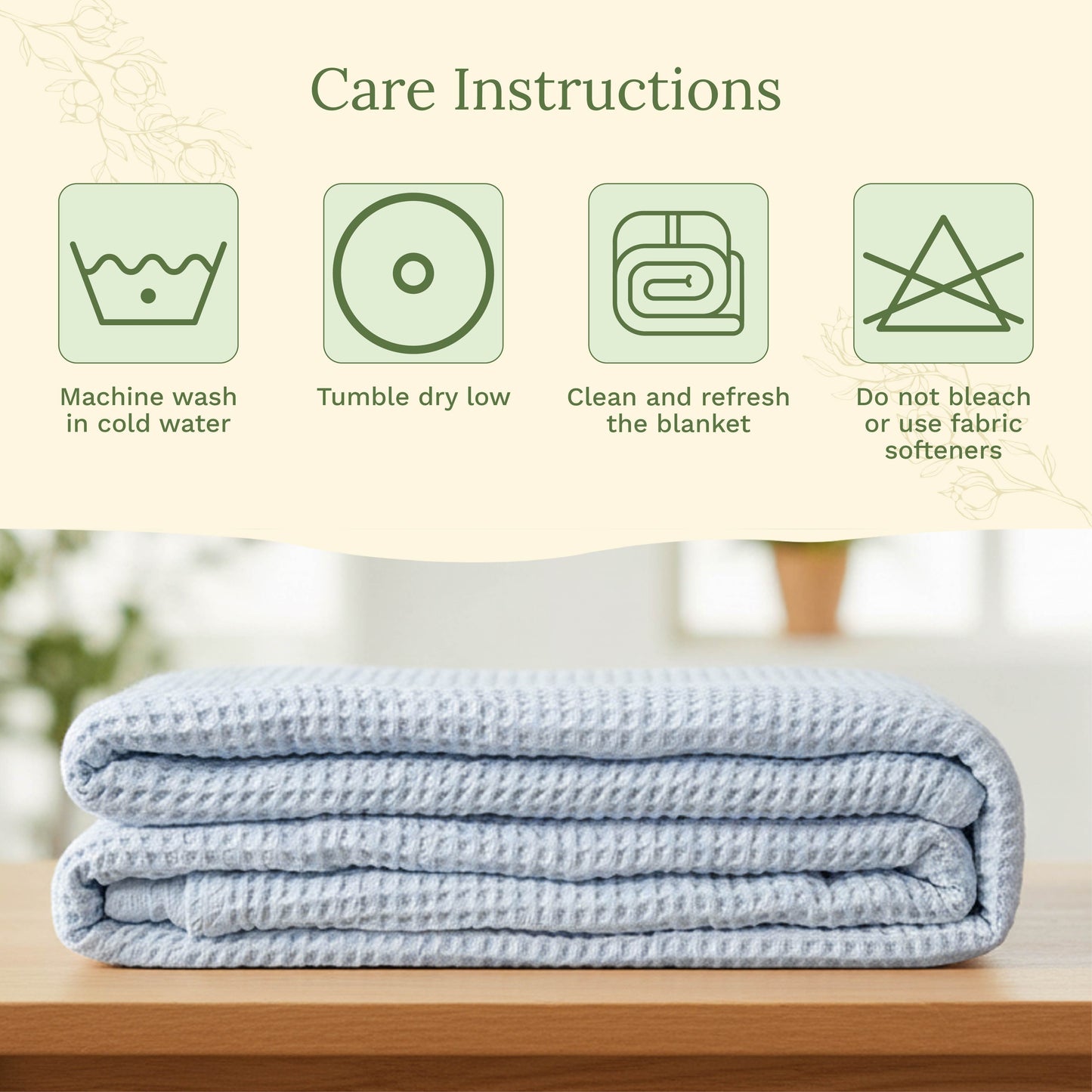 Organic Cotton Waffle Weave Blanket
