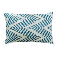 Blue Silk Velvet Ikat Throw Pillow Cover